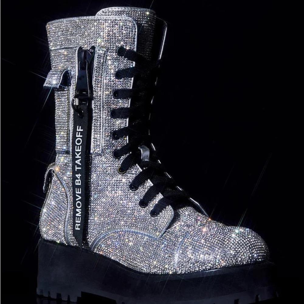 Poster Grl Dolls Kill Rhinestone Billionaire Boots